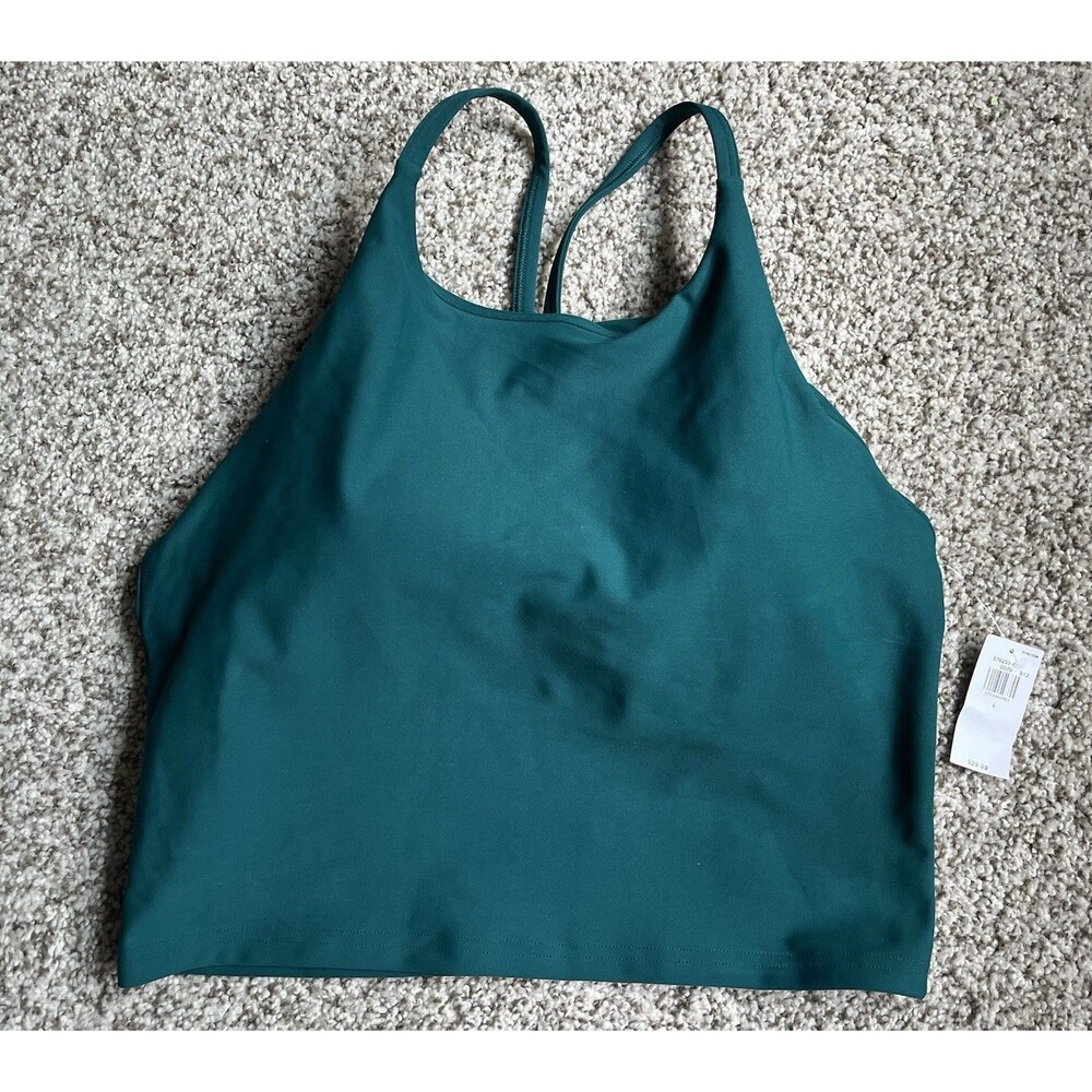 Women's Old Navy Green Power Soft Longline Sports Bra Tank, Large, NWT